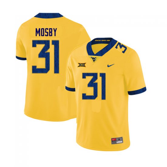 Men's West Virginia Mountaineers NCAA #31 Quamaezius Mosby Yellow Authentic Nike Stitched College Football Jersey GB15N43MS